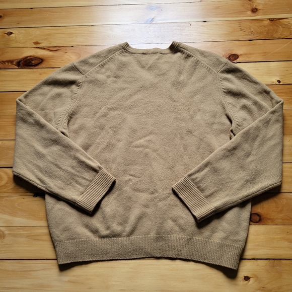 Club Room Lambswool Sweater Mens XL Brown V Neck Ribbed Preppy Dad School Teach - Picture 8 of 8
